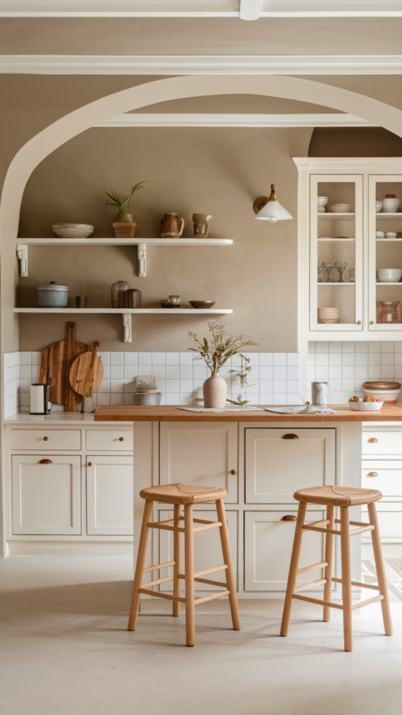 White with Warm Beige Wall
