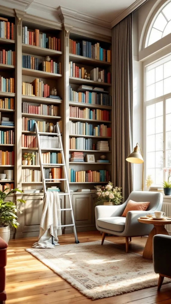 Floor-to-Ceiling Bookshelves