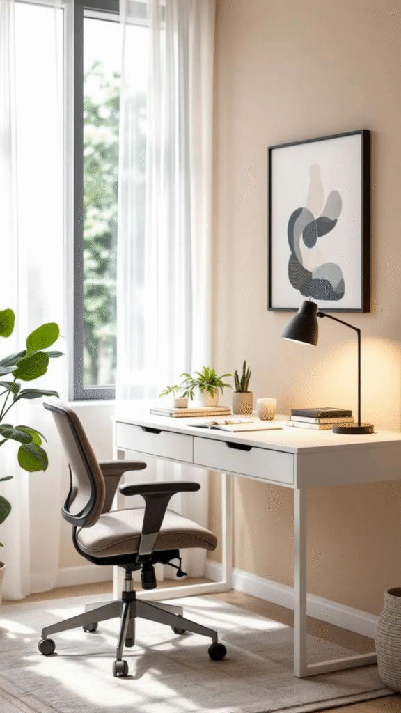 Add a Desk Lamp with Warm Lighting