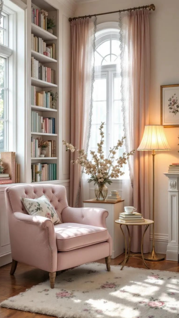 Feminine and Soft Library Style