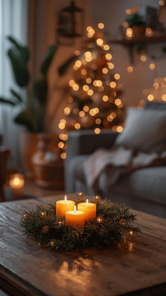 Add Christmas Candles for a Warm and Cozy Glow