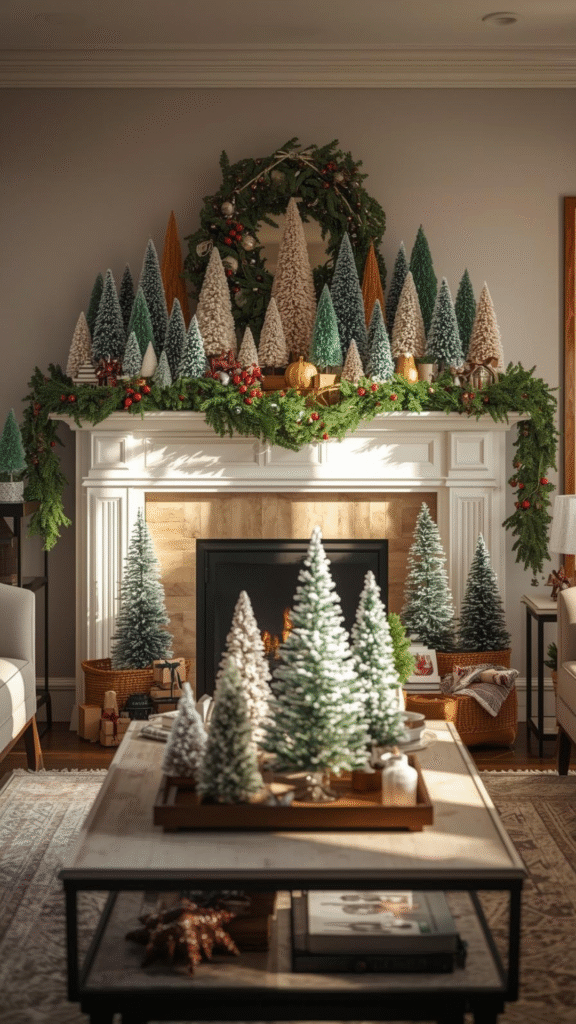 Add Mini Christmas Trees for a Layered Look