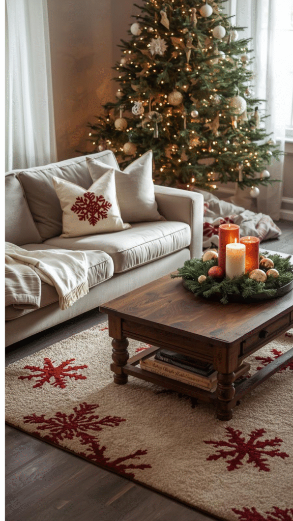 Bring In a Festive Christmas Rug for Extra Warmth