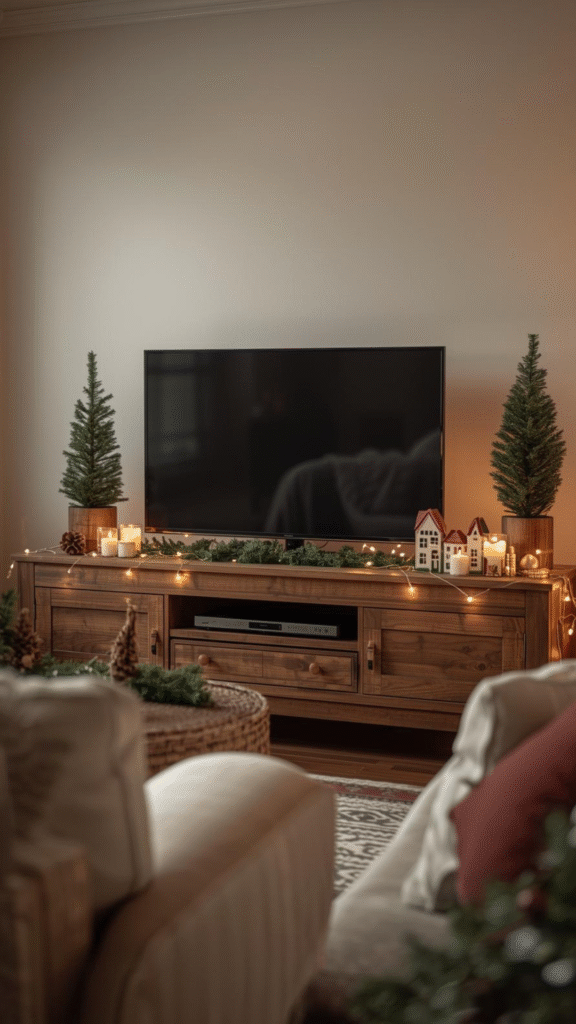 Decorate Your TV Area With Christmas Accents