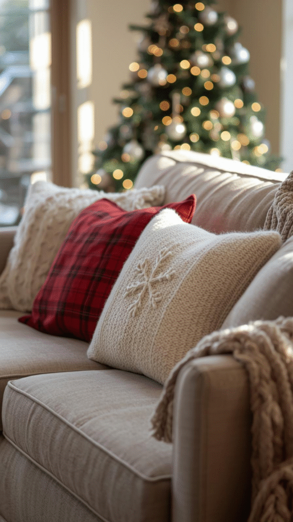 Style Your Sofa With Cozy Christmas Throw Pillows