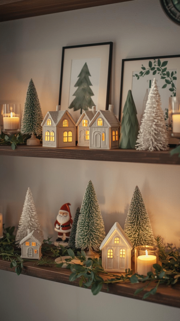 Style a Cute Christmas Themed Shelf Display