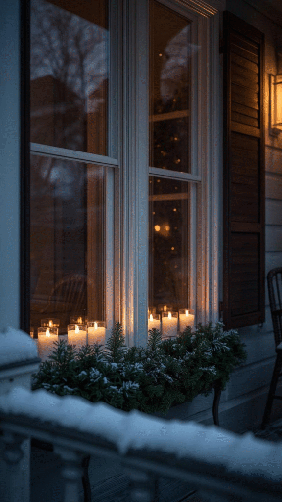 Candlelit Windows With LED Candle