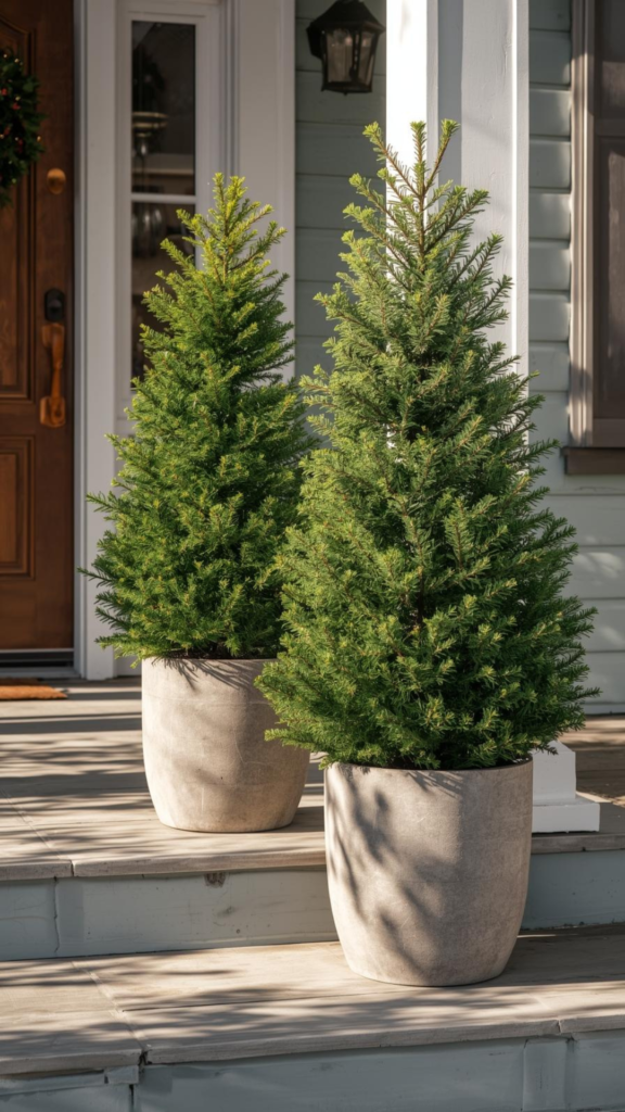 Fresh Potted Evergreen Trees