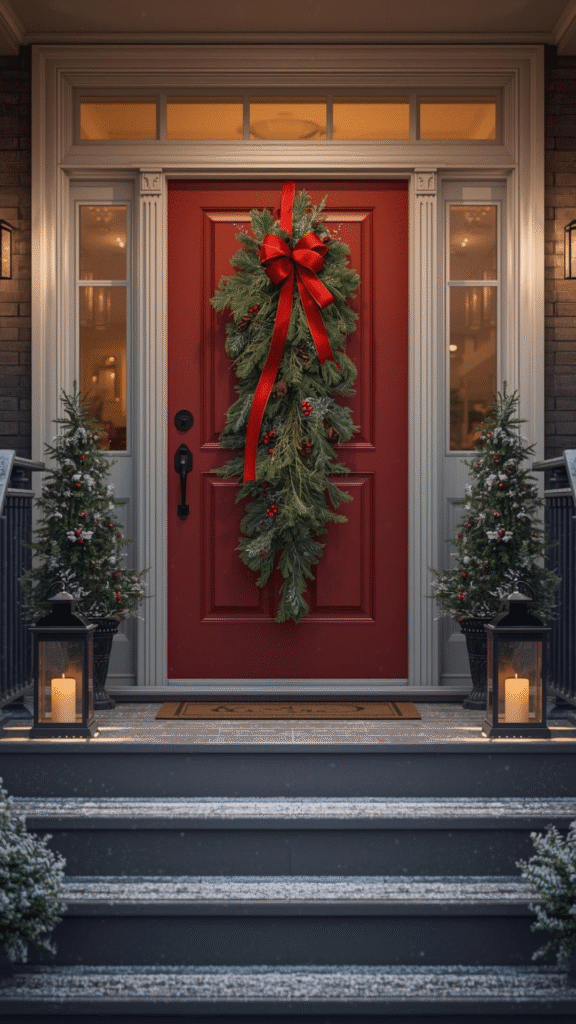 Holiday Door Swag Instead of a Wreath